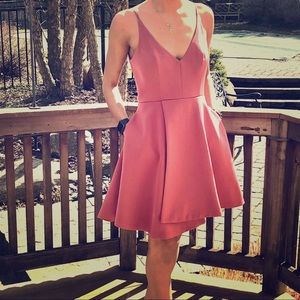 Cocktail flared dress with pockets!